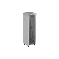 RACK CABINET 19" FREE-STANDING 42U/600X600 (FLAT PACK) WITH GLASS DOOR LCD GREY LANBERG V2