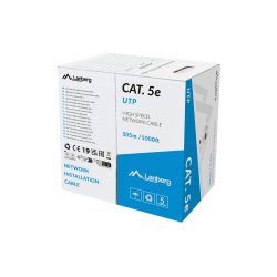 LAN CABLE CAT.5E UTP 305M SOLID CU LSZH GREY CPR + FLUKE PASSED LANBERG