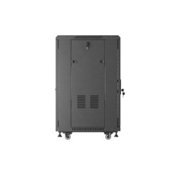 RACK CABINET 19" FREE-STANDING 18U/600X600 (FLAT PACK) WITH MESH DOOR BLACK LANBERG