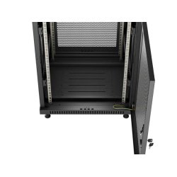 RACK CABINET 19" FREE-STANDING 18U/600X600 (FLAT PACK) WITH MESH DOOR BLACK LANBERG
