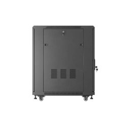 RACK CABINET 19" FREE-STANDING 18U/600X800 (FLAT PACK) WITH GLASS DOOR BLACK LANBERG