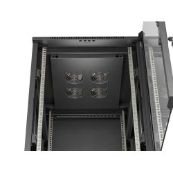 RACK CABINET 19" FREE-STANDING 18U/600X800 (FLAT PACK) WITH GLASS DOOR BLACK LANBERG