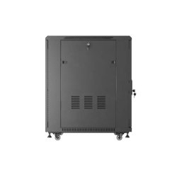 RACK CABINET 19" FREE-STANDING 18U/600X800 (FLAT PACK) WITH MESH DOOR BLACK LANBERG