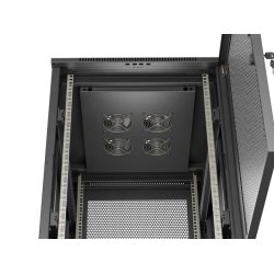 RACK CABINET 19" FREE-STANDING 18U/600X800 (FLAT PACK) WITH MESH DOOR BLACK LANBERG