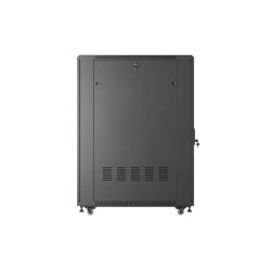 RACK CABINET 19" FREE-STANDING 27U/600X1000 (FLAT PACK) WITH GLASS DOOR BLACK LANBERG