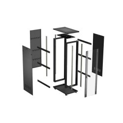 RACK CABINET 19" FREE-STANDING 27U/600X1000 (FLAT PACK) WITH GLASS DOOR BLACK LANBERG