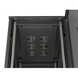 RACK CABINET 19" FREE-STANDING 27U/600X1000 (FLAT PACK) WITH MESH DOOR BLACK LANBERG
