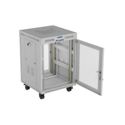 RACK CABINET 19" FREE-STANDING 15U/600X600 (FLAT PACK) WITH MESH DOOR LCD GREY LANBERG