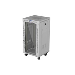 RACK CABINET 19" FREE-STANDING 22U/600X600 (FLAT PACK) WITH GLASS DOOR LCD GREY LANBERG V2