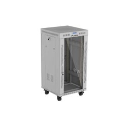 RACK CABINET 19" FREE-STANDING 22U/600X600 (FLAT PACK) WITH GLASS DOOR LCD GREY LANBERG V2