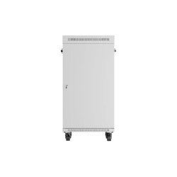 RACK CABINET 19" FREE-STANDING 22U/600X600 (FLAT PACK) WITH GLASS DOOR LCD GREY LANBERG V2