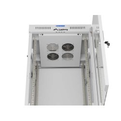 RACK CABINET 19" FREE-STANDING 22U/600X600 (FLAT PACK) WITH GLASS DOOR LCD GREY LANBERG V2