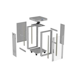 RACK CABINET 19" FREE-STANDING 22U/600X600 (FLAT PACK) WITH GLASS DOOR LCD GREY LANBERG V2