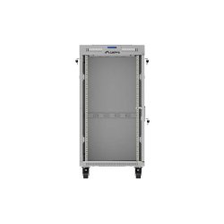 RACK CABINET 19" FREE-STANDING 22U/600X600 (FLAT PACK) WITH GLASS DOOR LCD GREY LANBERG V2