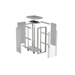 RACK CABINET 19" FREE-STANDING 42U/600X1000 (FLAT PACK) WITH GLASS DOOR LCD GREY LANBERG