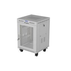 RACK CABINET 19" FREE-STANDING 15U/600X800 (FLAT PACK) WITH MESH DOOR LCD GREY LANBERG