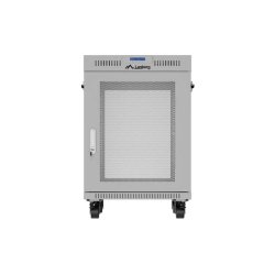 RACK CABINET 19" FREE-STANDING 15U/600X800 (FLAT PACK) WITH MESH DOOR LCD GREY LANBERG