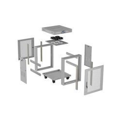 RACK CABINET 19" FREE-STANDING 15U/600X800 (FLAT PACK) WITH MESH DOOR LCD GREY LANBERG