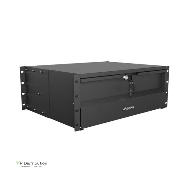 19" DRAWER 4U/483X360MM MAX LOAD CAPACITY UP TO 90KG 4 POINT ASSEMBLY BLACK LANBERG