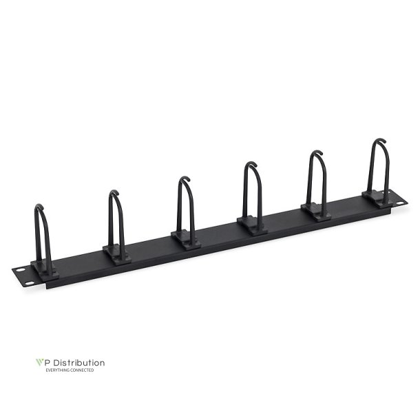 Triton 19" Cable Management Panel 1U, 6Large Brackets, Black