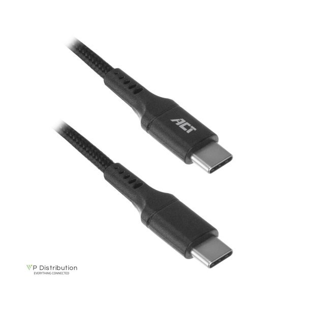 ACT USB 2.0 charging/data cable C male - C male 1 meter, nylon