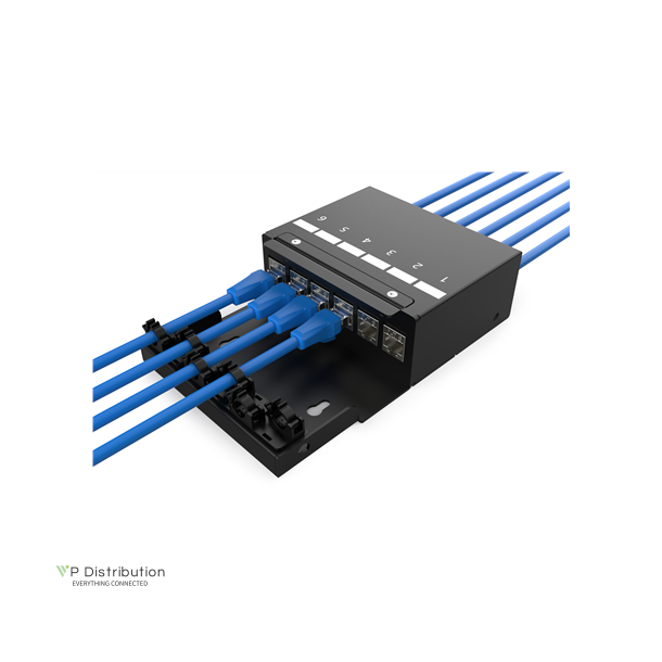 Consolidation Point Box, 6 ports Keystone modules with smart cable manager