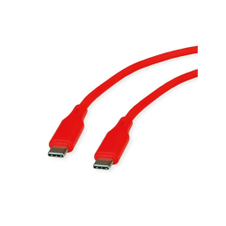 ROLINE USB 2.0 Silicon Cable, C-C, M/M, 60W, 1m, RED