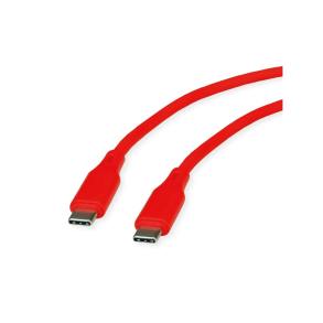 ROLINE USB 2.0 Silicon Cable, C-C, M/M, 60W, 1m, RED