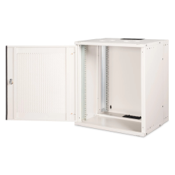 19" 12U wall mounting cabinet, SOHO Pro perforated door, 595 x 540 x 400 mm, unmounted, gr