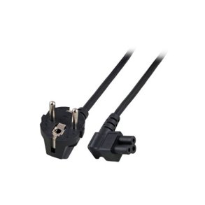 ACT Powercord mains connector CEE 7/7 male (angled) - C5 (angled) black 1.8 m