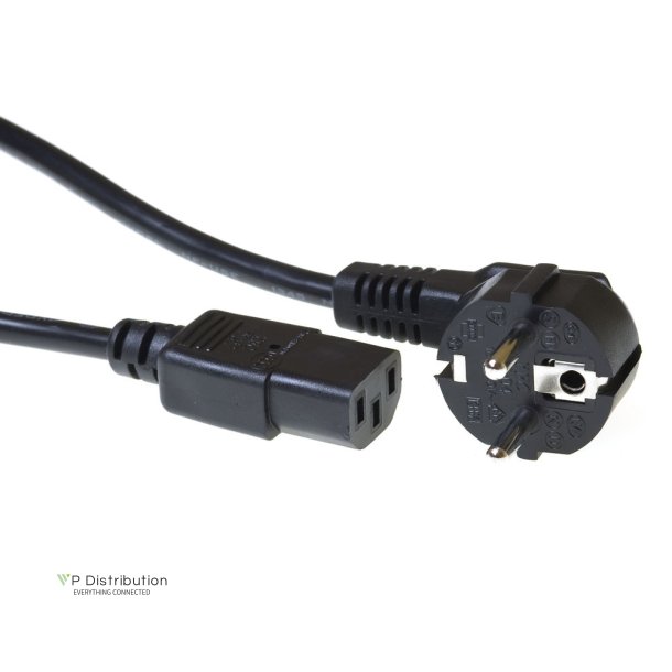 ACT Powercord mains connector CEE 7/7 male (angled) - C13 black 1.5 m