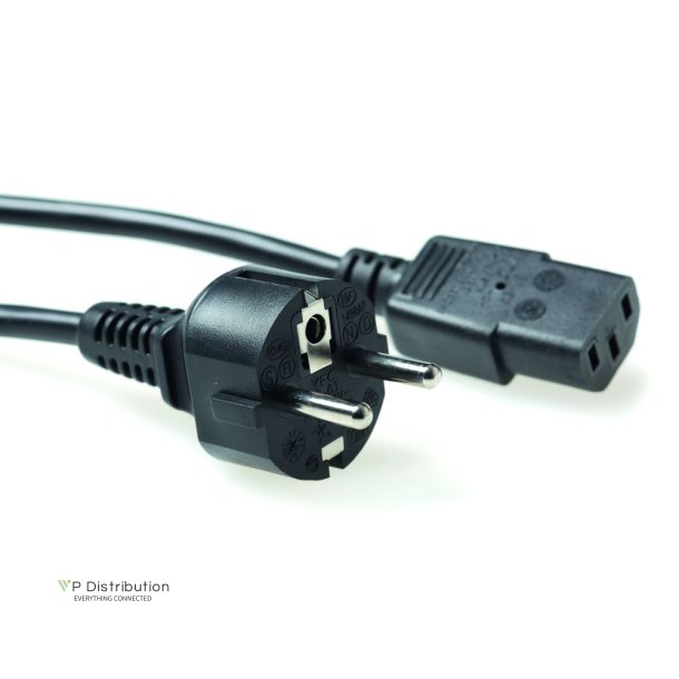 ACT Powercord mains connector CEE 7/7 male (straight) - C13 black 2.5 m