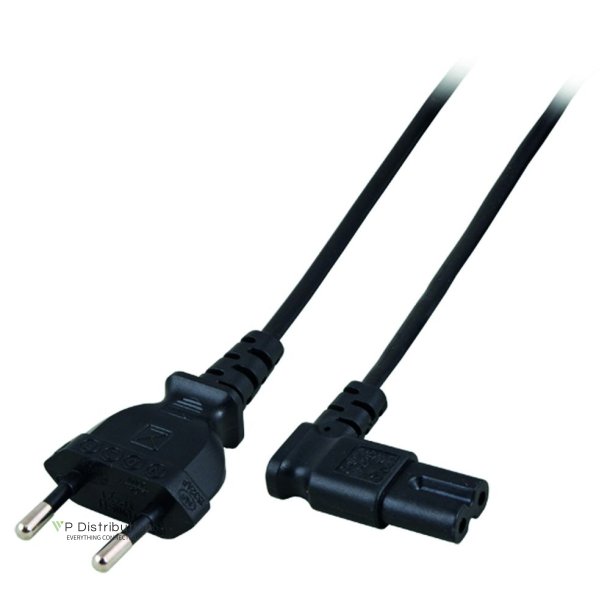 ACT Powercord Euro male - C7 female (angled left/right) black 2 m