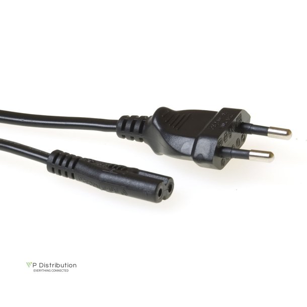 ACT Powercord Euro male - C7 female black 1.5 m