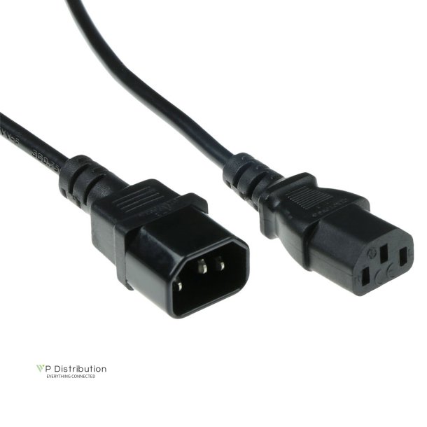 ACT Powercord C13 - C14 black 0.6 m