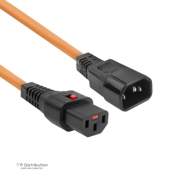 ACT Powercord C13 IEC Lock - C14 orange 1 m, PC938