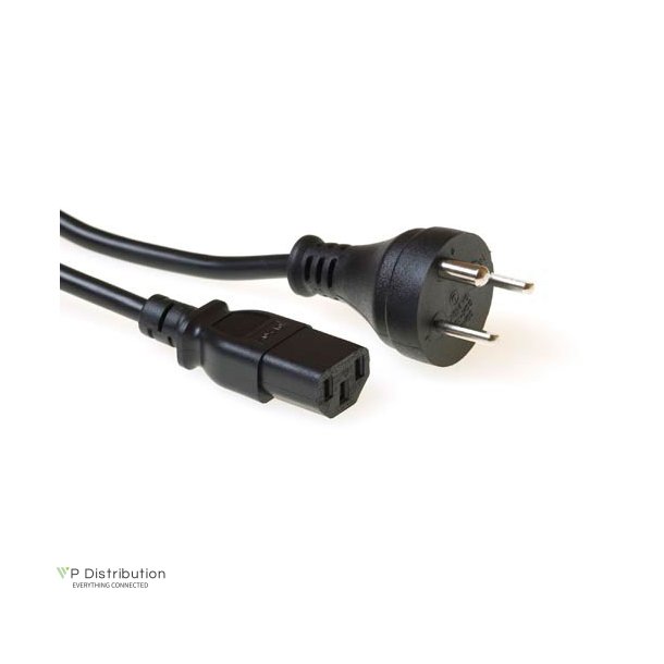 ACT Powercord Danish plug - C13 black 2.5 m