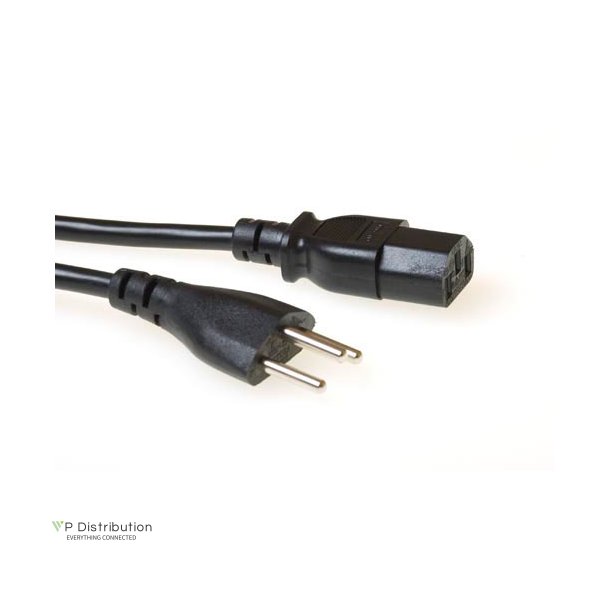 ACT Powercord Swiss plug - C13 black 2.5 m