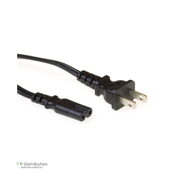 ACT Powercord USA plug - C7 black 1.8 m