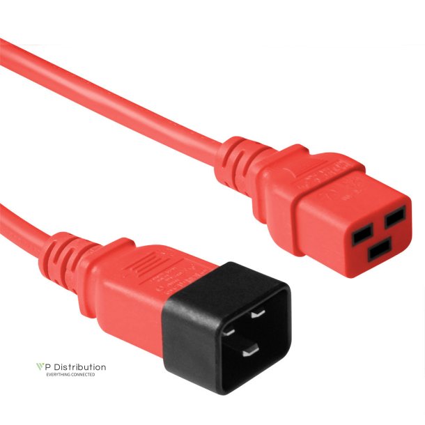 ACT Powercord C19 - C20 red 1.2 m