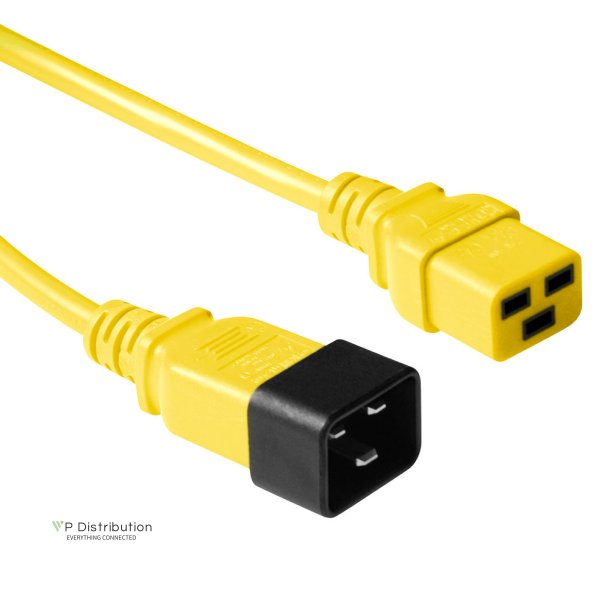 ACT Powercord C19 - C20 yellow 0.6 m