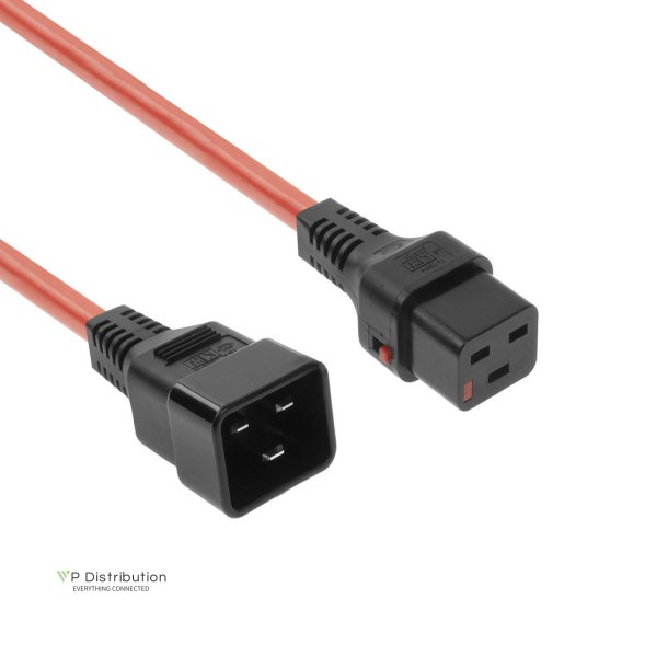 ACT Powercord C19 IEC Lock - C20 red 1 m, PC1401