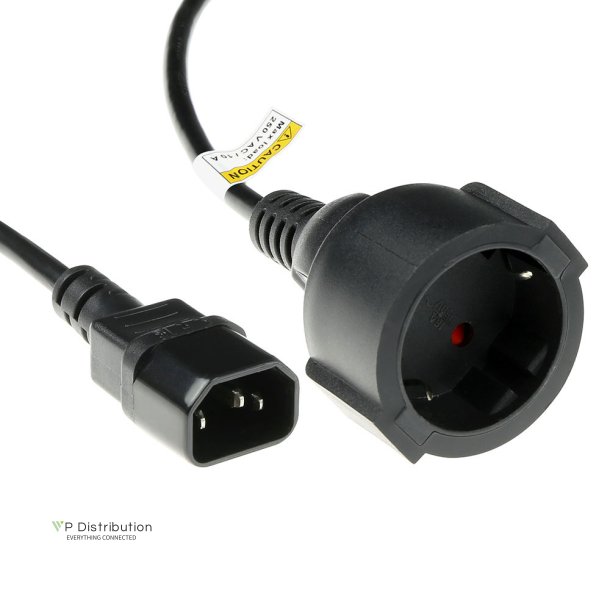 ACT Powercord C14 - Type F female (max. current 10A) black 0.6 m