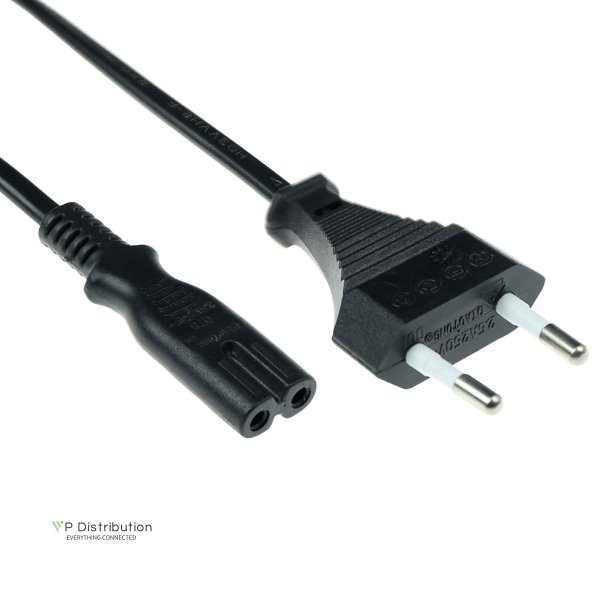 ACT Powercord Euro male - C7 female black 3 m