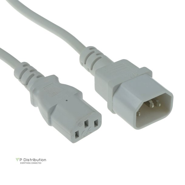 ACT Powercord C13 - C14 white 0.6 m