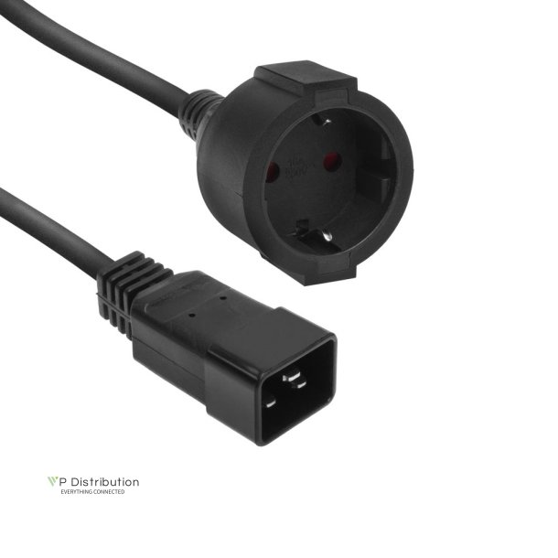 ACT Powercord C20 - CEE 7/3 black 0.2 m