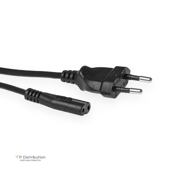 ACT Powercord Euro male - C7 female black 0.2 m