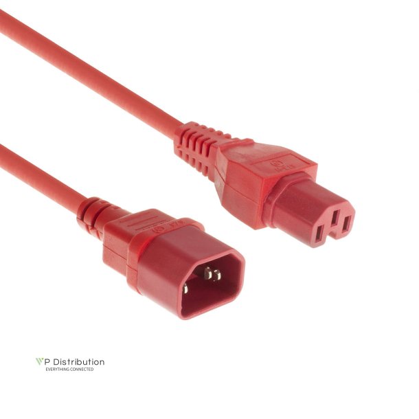 ACT Powercord C14 - C15 red 0.6 m