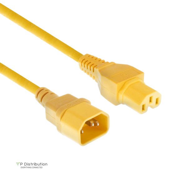 ACT Powercord C14 - C15 yellow 0.6 m