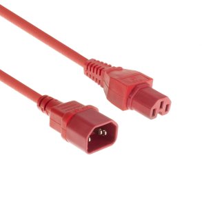ACT Powercord C14 - C15 red 3 m